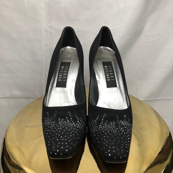 Stuart Weitzman Sparkly Box Toed Heels - Picture 1 of 4
